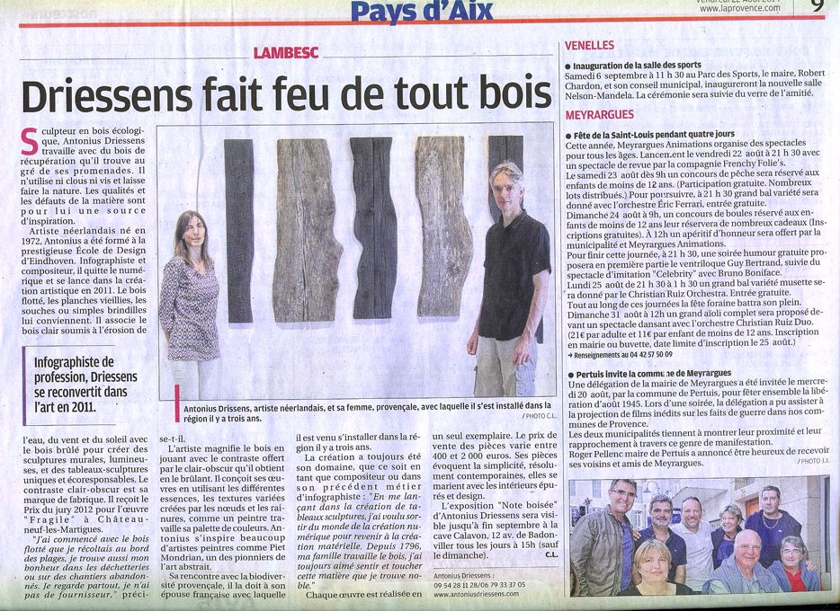 Journal La Provence juillet 2014