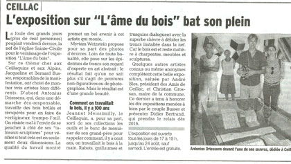 Expo sculptures l'ame du bois Ceillac